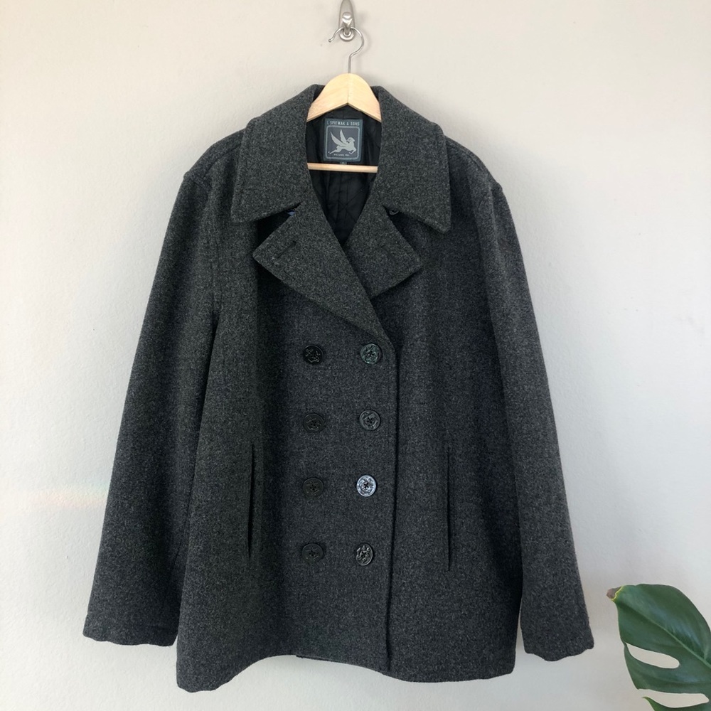 I. Spiewak & Sons | DUGAN Grey Wool Peacoat XL
